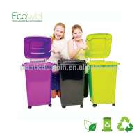 60L Colored Plastic Toy Storage Container Kids Wheelie Bin